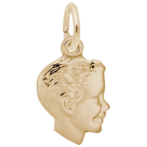 Boy Head Charm In Yellow Gold