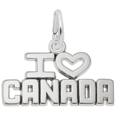 I Love Canada Charm In Sterling Silver