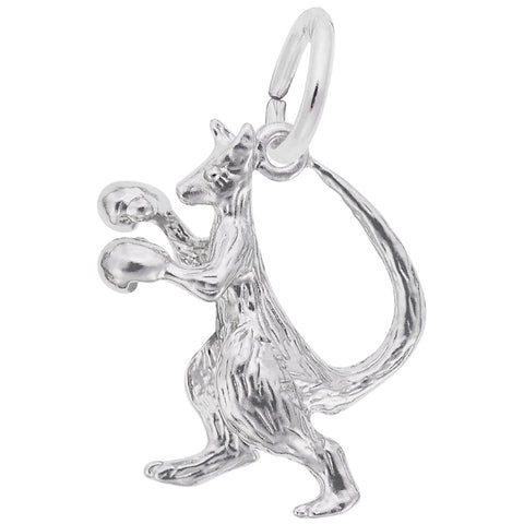 Kangaroo Charm In 14K White Gold