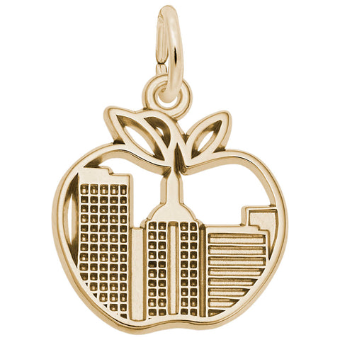 New York Skyline Charm In Yellow Gold