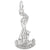 Savannah Waving Girl Charm In 14K White Gold