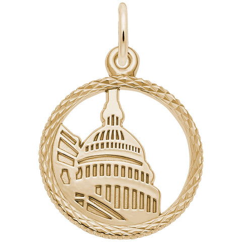 Capitol Bldg. Charm In Yellow Gold