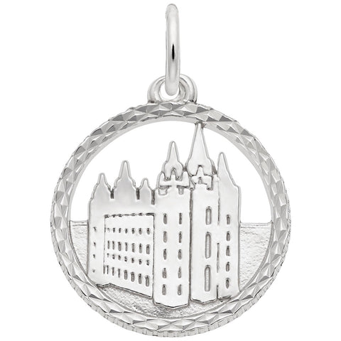 Mormon Temple Charm In Sterling Silver