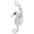 Mermaid On Seahorse Charm In 14K White Gold