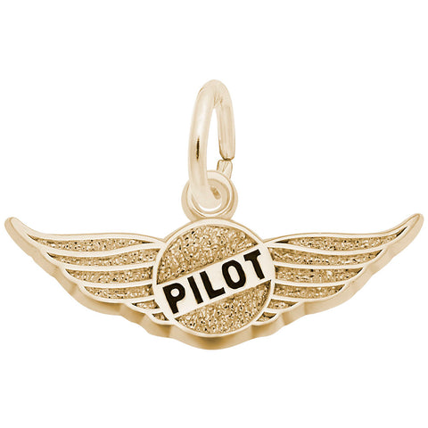 Pilot'S Wings Charm in Yellow Gold Plated