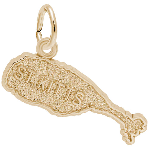 St. Kitts Map Charm in Yellow Gold Plated