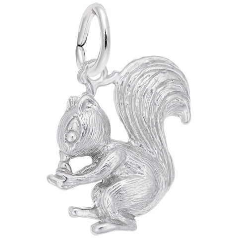 Squirrel Charm In Sterling Silver