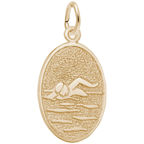 Swimmer Charm In Yellow Gold