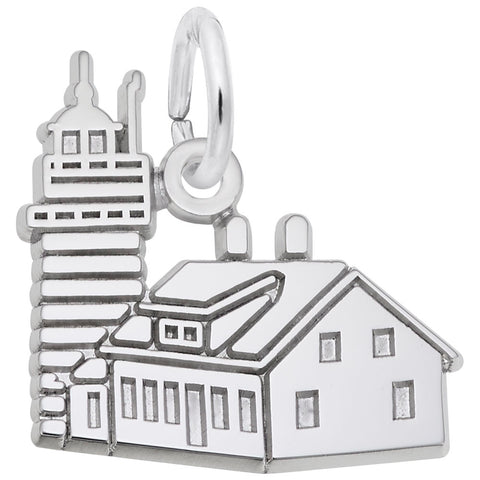 Quoddy Head Light House Charm In Sterling Silver