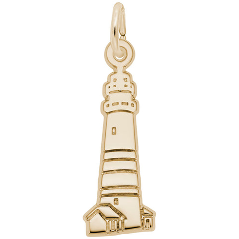 Boston Harbor,Ma Light House Charm In Yellow Gold