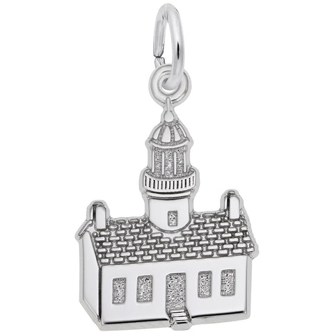 Pt Loma,Ca Lighthouse Charm In 14K White Gold