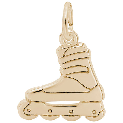 In Line Skate Charm in Yellow Gold Plated