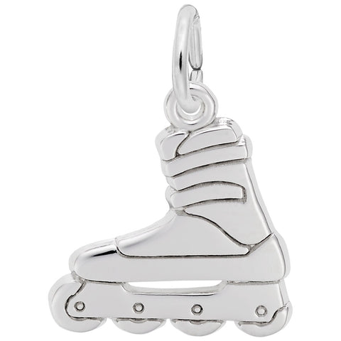 In Line Skate Charm In Sterling Silver