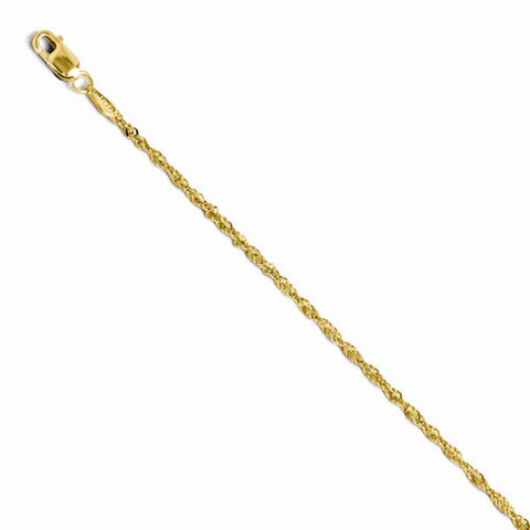 14K Yellow Gold Singapore Chain Bracelet