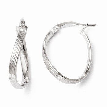 14k White Gold Polished Hoop Earrings