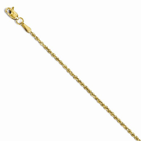 14K Yellow Gold Diamond-Cut Rope Chain Bracelet