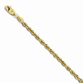 14K Yellow Gold Diamond-Cut Lightweight Rope Chain