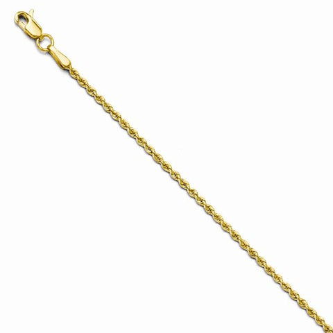 14K Yellow Gold Solid Rope Chain Bracelet