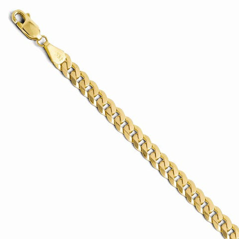 14K Yellow Gold Beveled Curb Bracelet