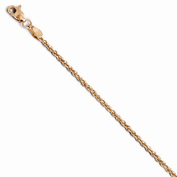 14K Rose Gold Diamond-Cut Rope Chain