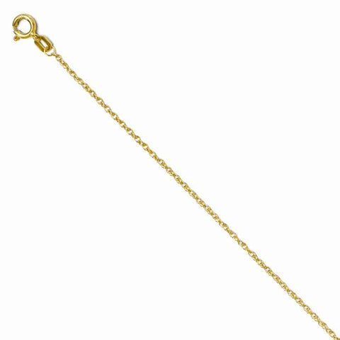 14K Yellow Gold V-P Pendant on Rope Chain