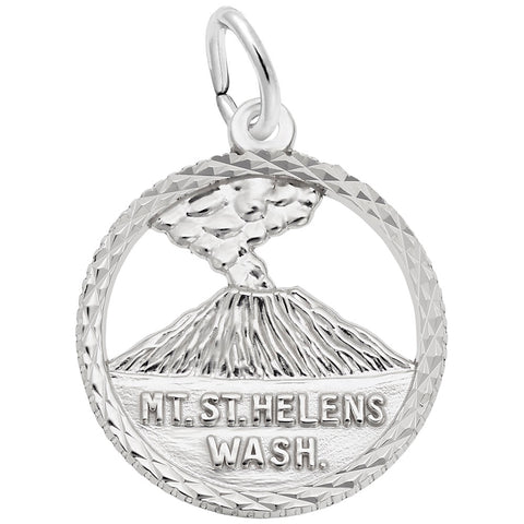 Mt. St Helens Charm In Sterling Silver