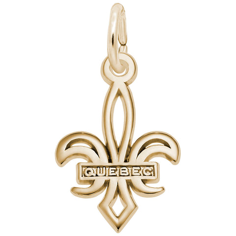 Fleur De Lye Quebec Charm In Yellow Gold