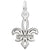 Fleur De Lye Quebec Charm In 14K White Gold