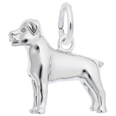 Rottwieler Charm In Sterling Silver