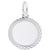 Round Disc Charm In 14K White Gold