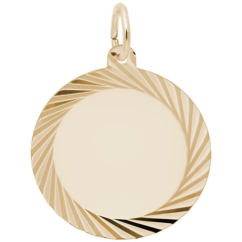 Round Disc Charm In Yellow Gold