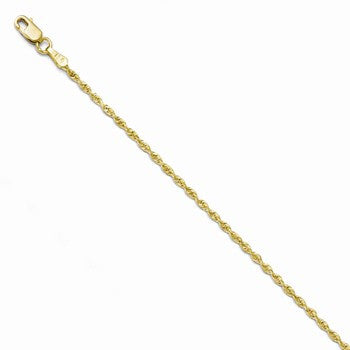 10K Yellow Gold Diamond-Cut Rope Chain