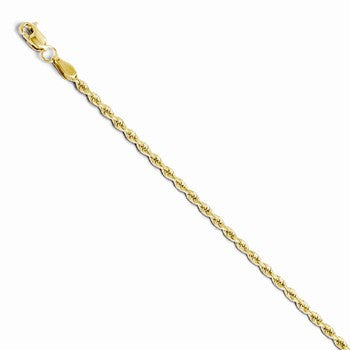 10K Yellow Gold Diamond-Cut Lightweight Rope Chain