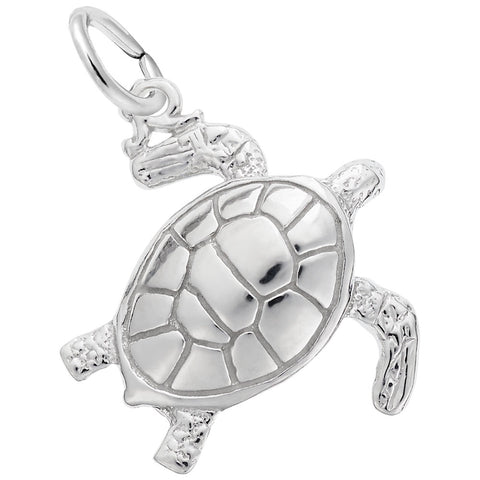 Tortoise Charm In Sterling Silver