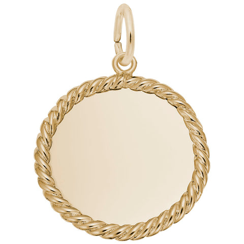 Rope Disc Charm In Yellow Gold