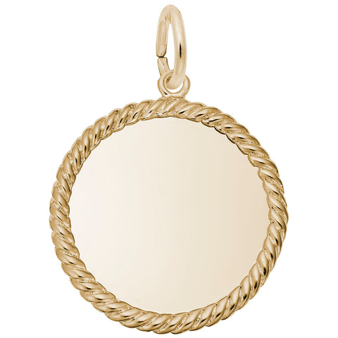 Rope Disc Charm In Yellow Gold