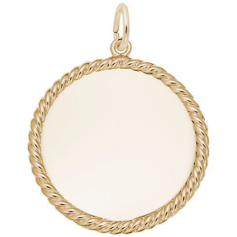 Rope Disc Charm In Yellow Gold