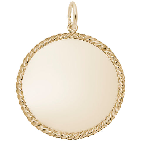 Rope Disc Charm in Yellow Gold Plated