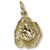 Frog On Lily Pad charm in Yellow Gold Plated hide-image