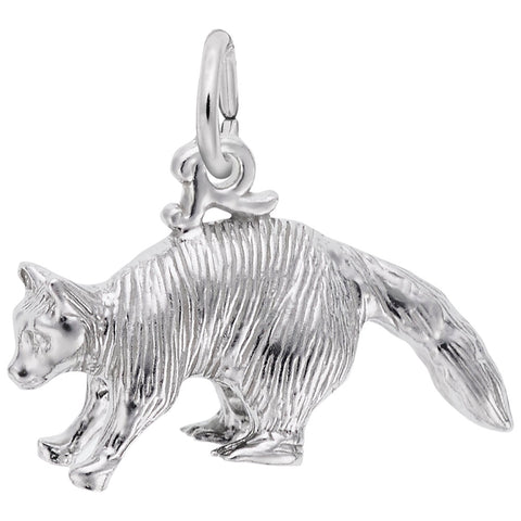 Racoon Charm In 14K White Gold