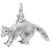 Racoon Charm In 14K White Gold