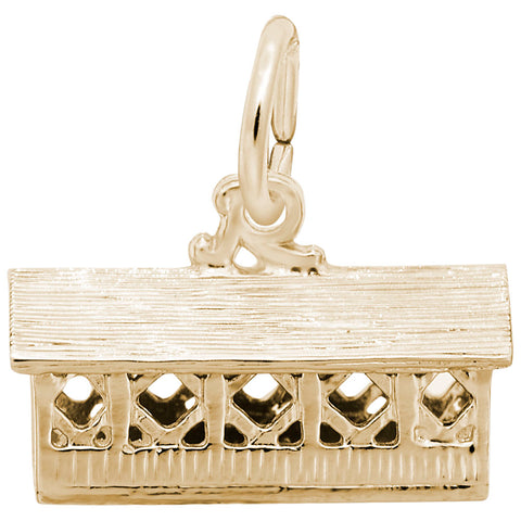 Covered Bridge Charm in Yellow Gold Plated