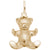 Teddy Bear Charm in Yellow Gold Plated