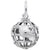 Globe 3D Charm In 14K White Gold