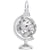 Globe 3D W Stand Charm In 14K White Gold