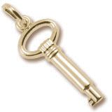 Skeleton Key Charm  in 10k Yellow Gold