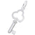 Scallop Key Charm In 14K White Gold