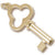 Large Scallop Key Charm  in 10k Yellow Gold