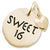 Sweet 16 Tag With Heart charm in Yellow Gold Plated hide-image