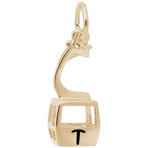 Telluride Gondola W/Black Logo Charm In Yellow Gold